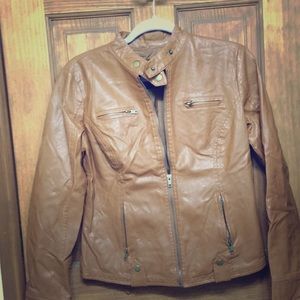 Carmel Color Pleather Jacket
